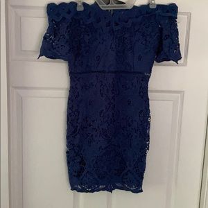 Off the shoulder lace lined dress